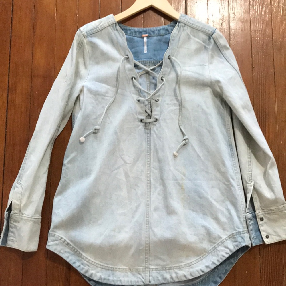 Free People Denim mini dress/tunic